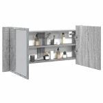 Ντουλάπι Μπάνιου με Καθρέφτη / LED Γκρι Sonoma 100x12x45 εκ. Γκρι 834960