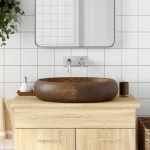 Νιπτήρας Οβάλ Καφέ 59 x 40 x 15 εκ. Κεραμικός Καφέ 155084