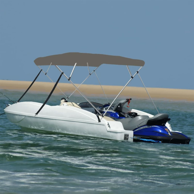 Τέντα Σκάφους με 4 Αψίδες Γκρι 243x250x131 εκ. 94809