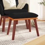Υποπόδιο Μαύρο 45x29,5x35 εκ. Ύφασμα & Συνθετικό Δέρμα Μαύρο 341485