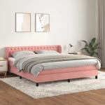 Κρεβάτι Boxspring με Στρώμα Ροζ 180x200 εκ. Βελούδινο Ροζ 3127690