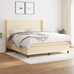 Κρεβάτι Boxspring με Στρώμα Κρεμ 180x200 εκ. Υφασμάτινο Κρεμ 3131294