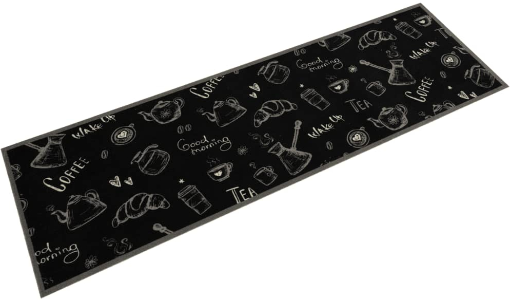 Χαλί Κουζίνας Πλενόμενο Μαύρο Επιγρ. Morning 45x150 εκ. Βελούδο Μαύρο 4005584