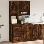 Ντουλάπι Κουζίνας Καπνιστή Δρυς 95x50x180 εκ. Επεξεργ. Ξύλο Καφέ 3276536