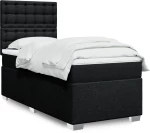 Κρεβάτι Boxspring με Στρώμα Μαύρο 100 x 200 εκ. Υφασμάτινο Μαύρο 3292715