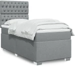 Κρεβάτι Boxspring με Στρώμα Ανοιχτό Γκρι 80x200 εκ. Υφασμάτινο Γκρι 3292622