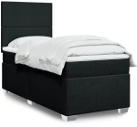 Κρεβάτι Boxspring με Στρώμα Μαύρο 80 x 200 εκ. Υφασμάτινο Μαύρο 3290310