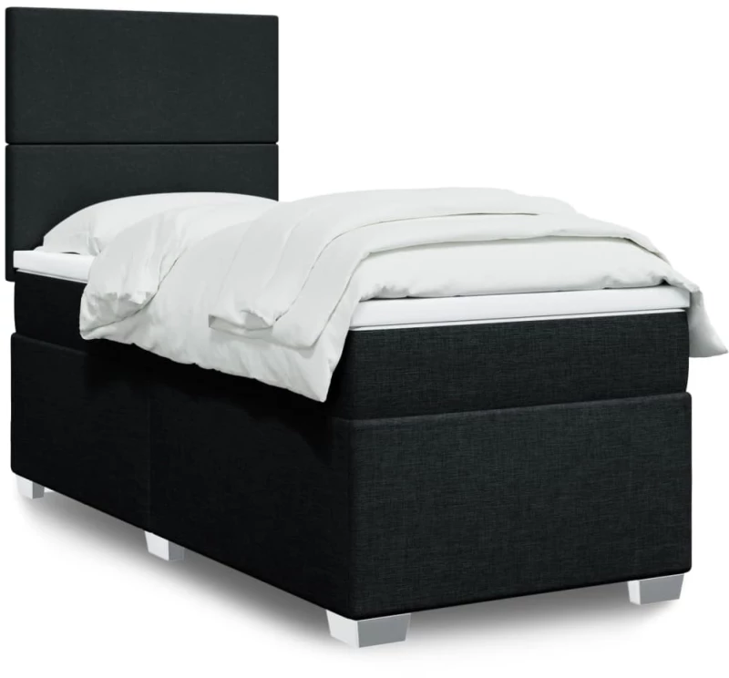 Κρεβάτι Boxspring με Στρώμα Μαύρο 80 x 200 εκ. Υφασμάτινο Μαύρο 3290310