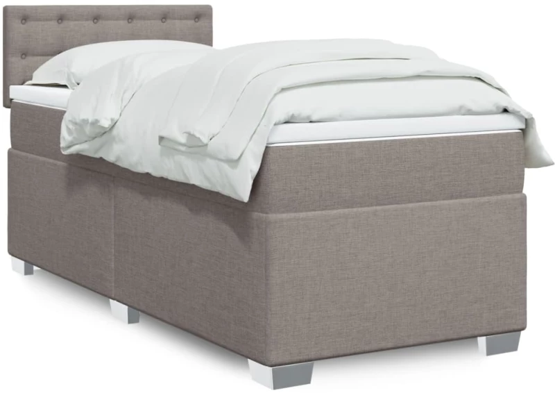Κρεβάτι Boxspring με Στρώμα Taupe 80x200 εκ. Υφασμάτινο μπεζ-γκρι 3288033