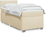 Κρεβάτι Boxspring με Στρώμα Κρεμ 80 x 200 εκ. Υφασμάτινο Κρεμ 3285720