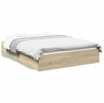 Πλαίσιο Κρεβατιού με συρτάρια Sonoma Δρυς 120x190εκ. Επεξ. Ξύλο Καφέ 3280701