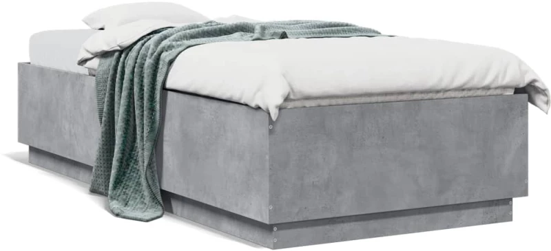 Πλαίσιο Κρεβατιού Γκρι Σκυροδέματος 90x200 εκ. Επεξεργ. Ξύλο Γκρι 3209726