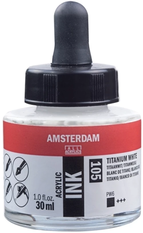 Ακρυλικό μελάνι AMSTERDAM 105 WHITE 30ml