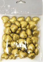 Καρδιά φελιζόλ GOLD GLITTER 2cm