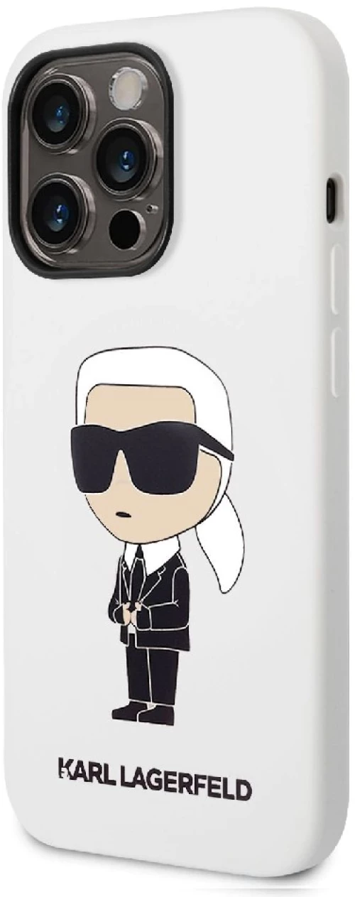 Karl Lagerfeld Θήκη Liquid Silicone Ikonik NFT for iPhone 14 Pro Max White
