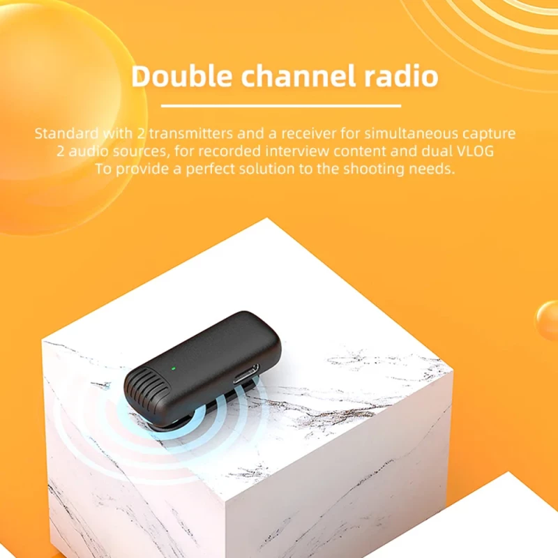 Techsuit Σετ Ασύρματα Μικρόφωνα Lavalier Wireless (LW4) Πολλαπλών Κατευθύνσεων με Βύσμα Type-C και Noise Reduction Black