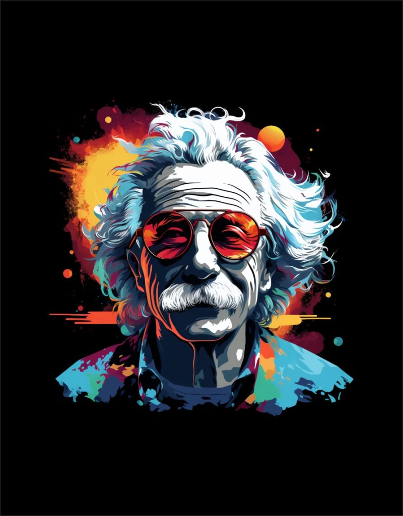 Albert Einstein T-shirt - BLACK