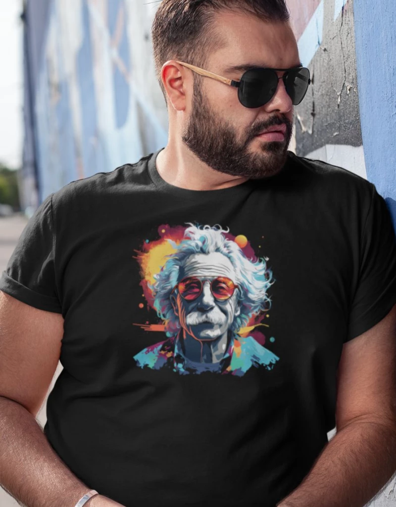 Albert Einstein Plus Size T-shirt - WHITE