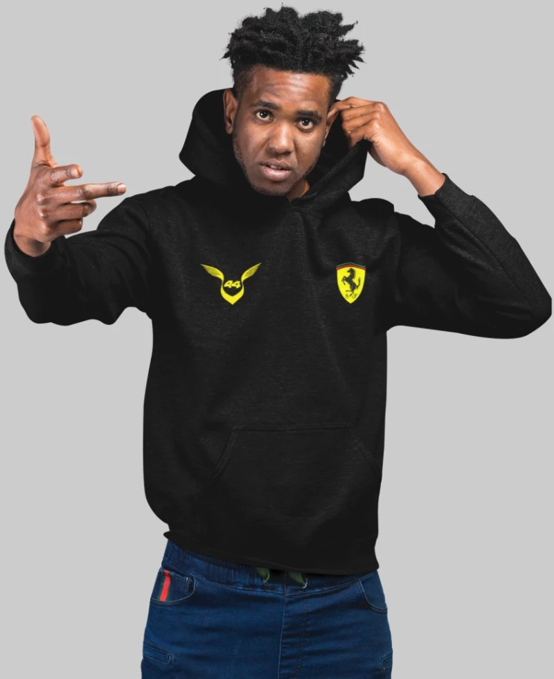 Lewis Hamilton Ferrari Φούτερ με κουκούλα - BLACK