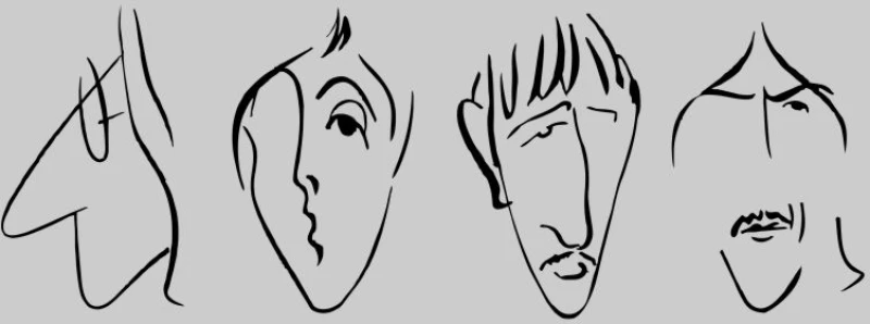 Beatles Caricature Παιδικό Φούτερ - BLACK