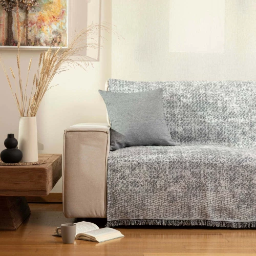 Ριχτάρι Μονοθέσιο (180x180) Yaiza Μαύρο βαμβακερό Borea