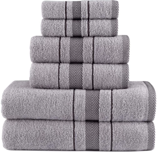 Πετσέτες Σετ 6τμχ Folio Γκρι Borea