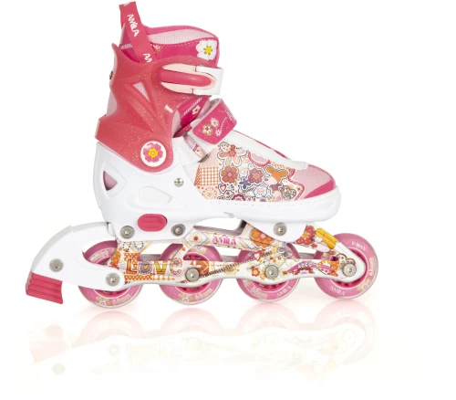 Amila In-Line Skate Rollers Αλουμινίου (No 33-36 Ρυθμιζόμενο) Ροζ (48918)