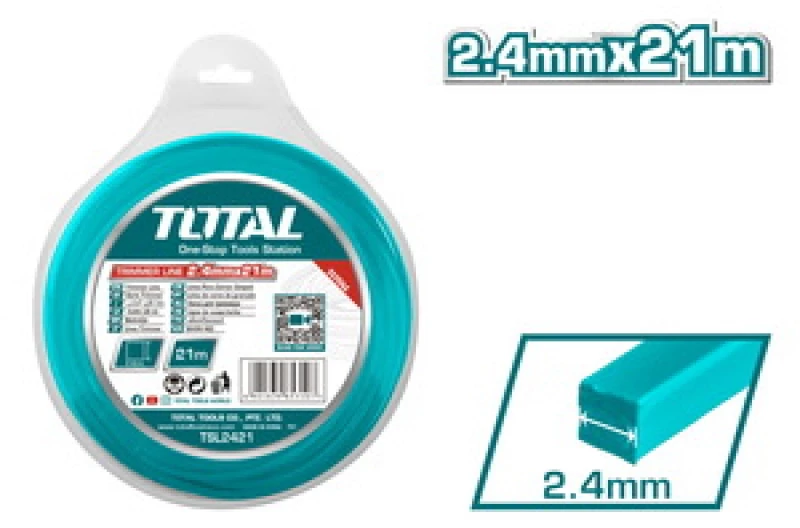 TOTAL TSL2421 Μεσινέζα Τετράγωνη 2.4mm - 21m