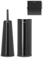 Brabantia 1003476 Σετ αξεσουάρ τουαλέτας ReNew Matt Black 3τμχ