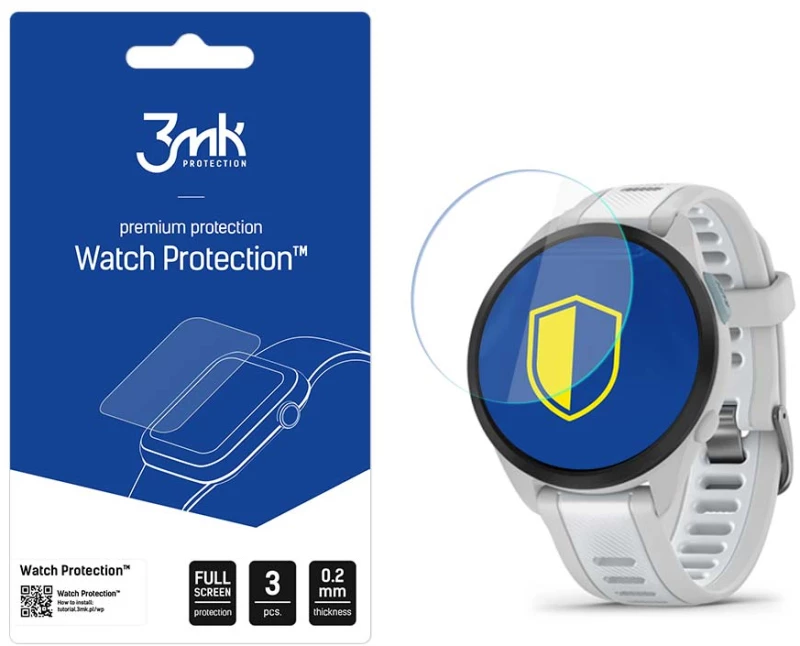 3mk Watch Protection™ hybrid glass v. FlexibleGlass Lite on Garmin Forerunner 165