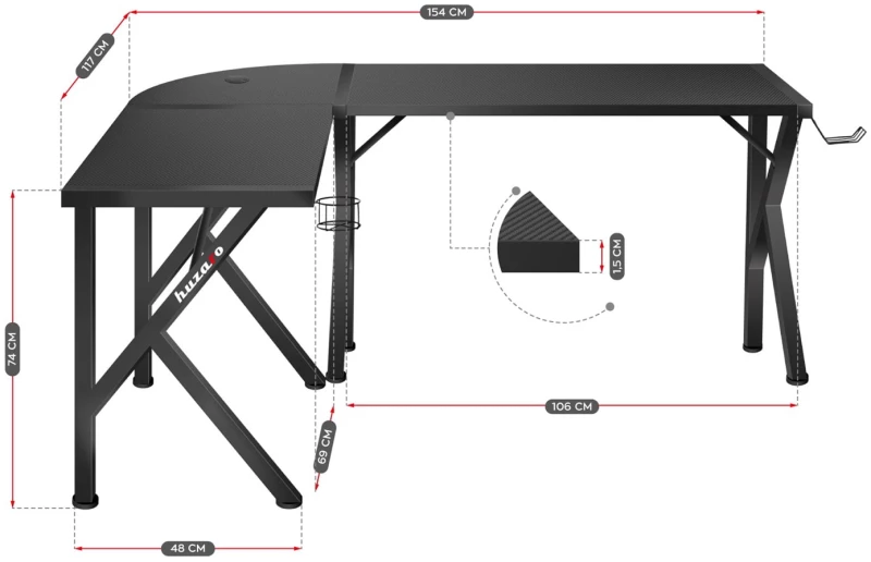 Gaming desk Huzaro Hero 6.3 Black