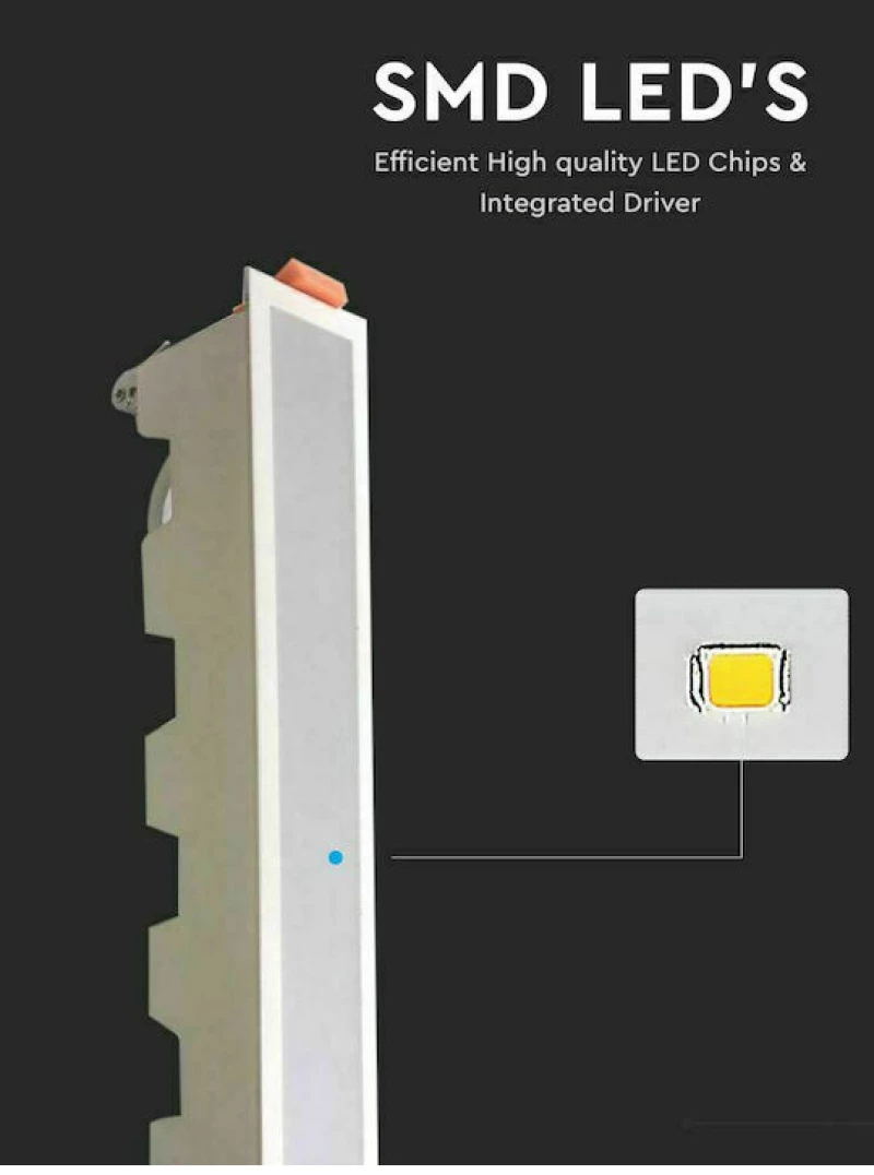 V-TAC LED PANEL ΧΩΝΕΥΤΟ ΓΡΑΜΜΙΚΟ ΙΣΙΟ 20W ΨΥΧΡΟ ΛΕΥΚΟ SKU: 6406