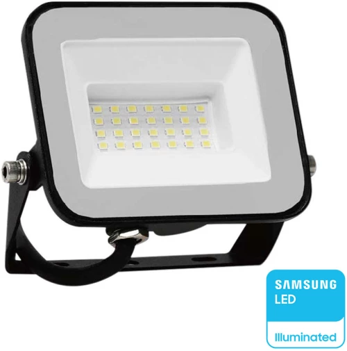 V-TAC Προβολέας LED SMD 30W 2505lm 115° IP65 Samsung Chip PRO-SERIES Μαύρο Σώμα Γκρι Γυαλί Φυσικό Λευκό 10021