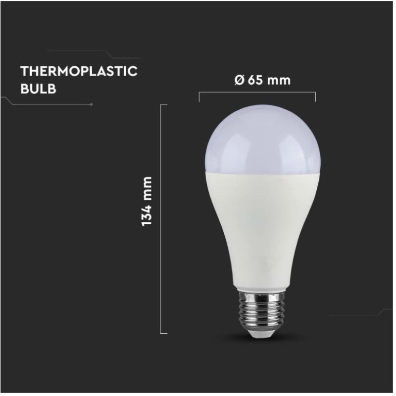 V-TAC Λαμπτήρας LED A65 E27 15W 230V 200° 1521lm IP20 Ψυχρό Λευκό 214455