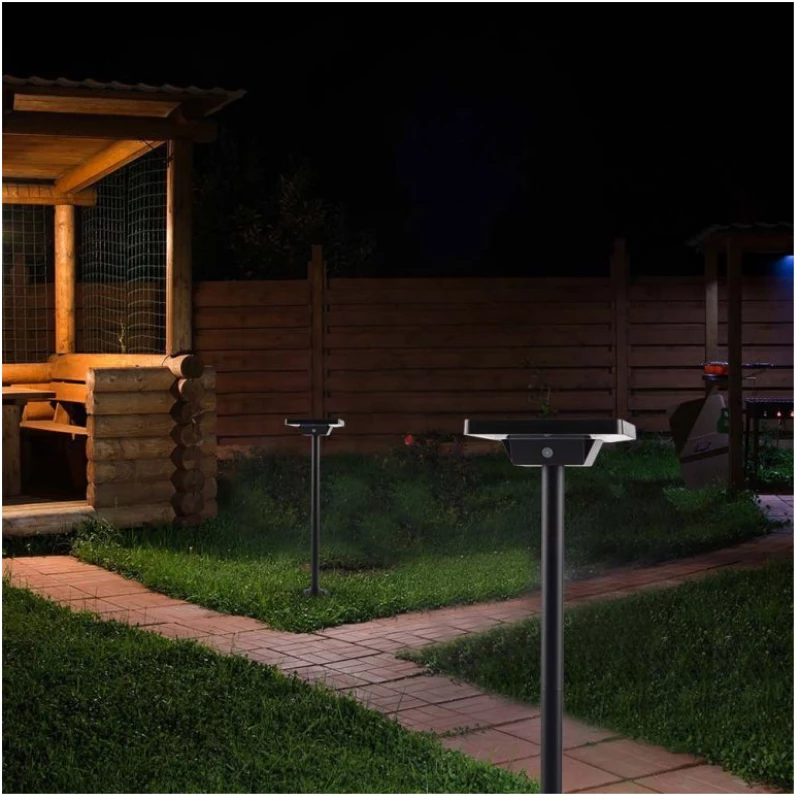V-TAC Ηλιακό Φωτιστικό Κήπου Στύλος LED CCT 2W 220lm 110° IP65 2σε1 με Αισθητήρα Κίνησης Επιδαπέδιο ή Χωνευτό Μαύρο 10304