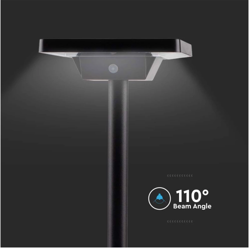V-TAC Ηλιακό Φωτιστικό Κήπου Στύλος LED CCT 2W 220lm 110° IP65 2σε1 με Αισθητήρα Κίνησης Επιδαπέδιο ή Χωνευτό Μαύρο 10304