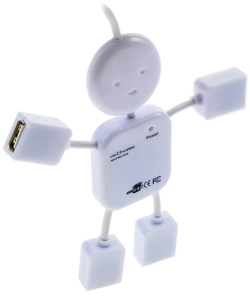 USB 2.0 Hub x4 Ανθρωπάκι Λευκό