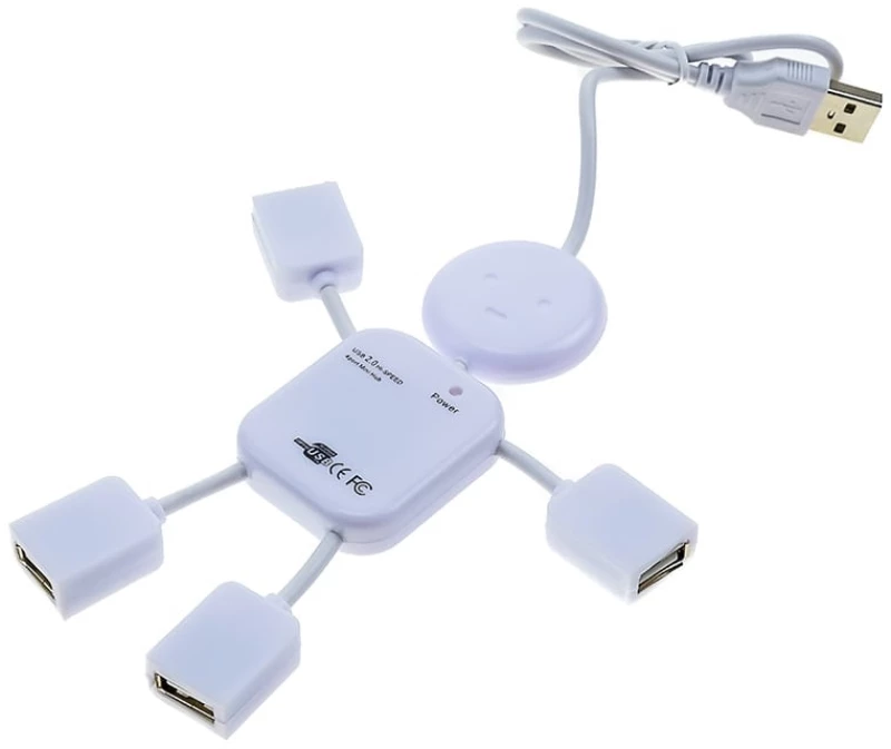 USB 2.0 Hub x4 Ανθρωπάκι Λευκό