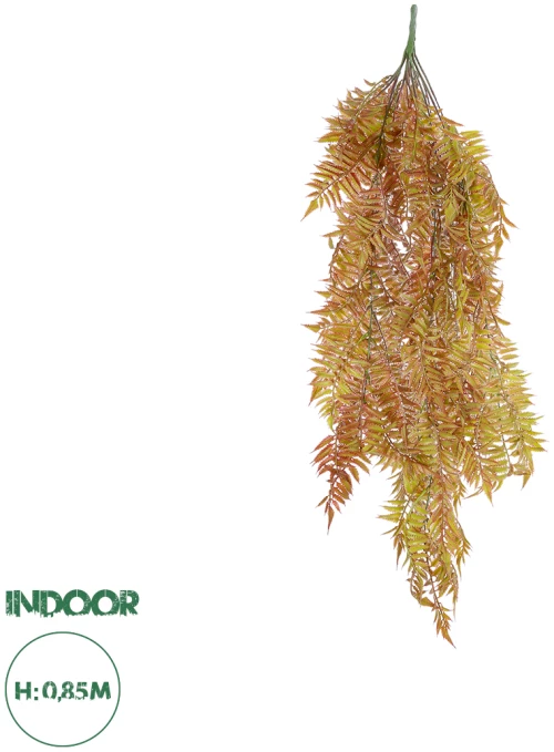 GloboStar® Artificial Garden HANGING FERN 20852 Τεχνητό Διακοσμητικό Κρεμαστό Φυτό Φτέρη Μ30 x Π14 x Υ85cm