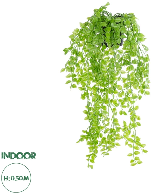 GloboStar® Artificial Garden HANGING PEACH LEAF 20880 - Τεχνητό Κρεμαστό Διακοσμητικό Φυτό Φύλλο Ροδακινιάς  Φ20 x Y50cm