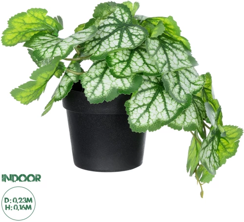 GloboStar® Artificial Garden WHITE BEGONIA PLANT 20947 Διακοσμητικό Φυτό Λευκή Μπιγόνια Φ23 x Υ16cm