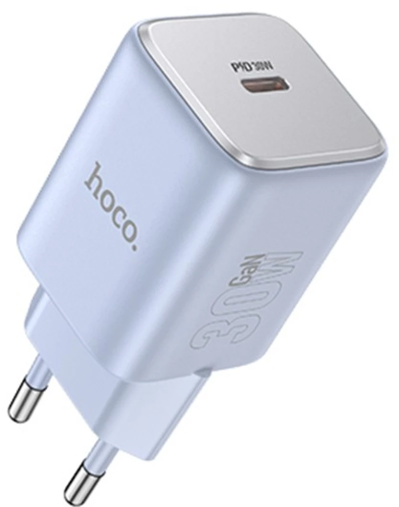 Φορτιστής Ταξιδίου Hoco N43 Vista με USB PD30W GaN Tech Small Size Μπλε