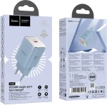 Φορτιστής Ταξιδίου Hoco N43 Vista με USB PD30W GaN Tech Small Size Μπλε