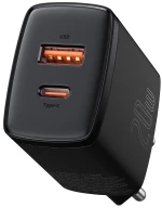 BASEUS φορτιστής τοίχου CCXJ-B01, USB & USB Type-C, QC3.0 20W, μαύρος CCXJ-B01