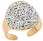 Δαχτυλίδι Senza Gold Plated Steel, με λευκές πέτρες