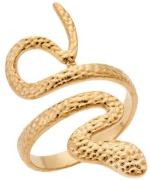 Δαχτυλίδι Senza Gold Plated Steel, με φιδάκι