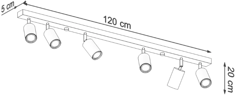 Sollux Φωτιστικό οροφής Berg 6,ξύλο, 6xGU10/40w