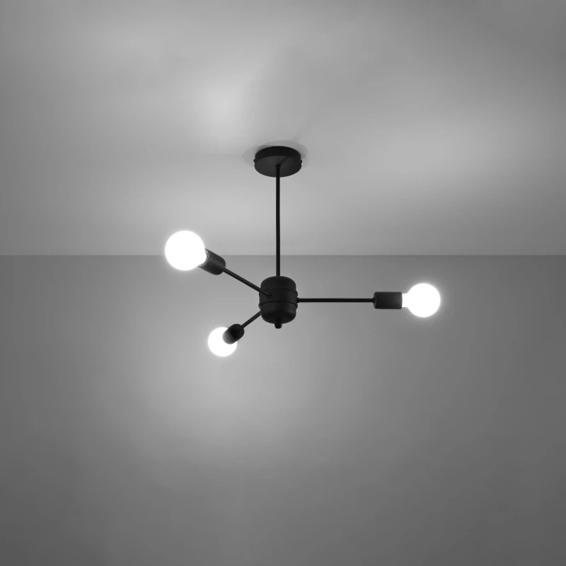 Κρεμαστό φωτιστικό Lango 3,μαύρο,3xΕ27/60w