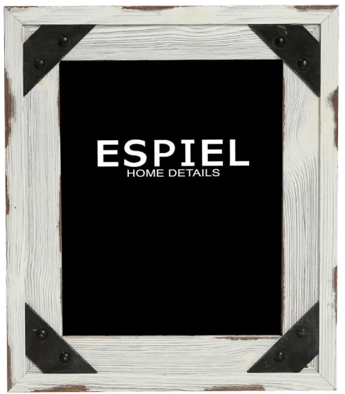 Ξύλινη κορνίζα σε industrial στυλ σε λευκό χρώμα 18x2x23 εκ