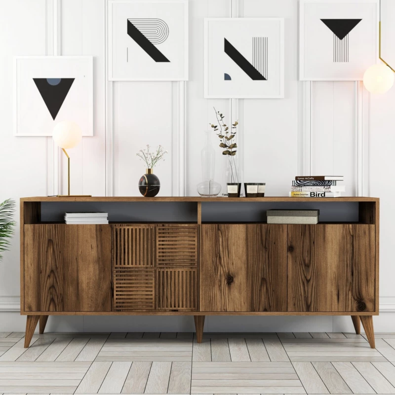 ΜΠΟΥΦΕΣ ΜΕΛΑΜΙΝΗΣ ΚΑΡΥΔΙ HM9431.04 180x35x78.6Υεκ. (1 Τεμμάχια)